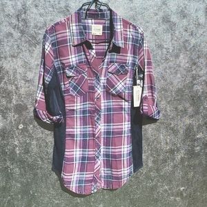 Purple Plaid Ci Sono Cotton Shirt